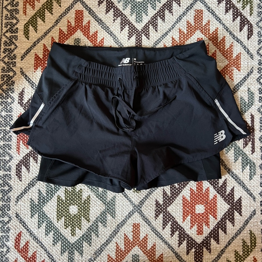 New Balance Women's Impact Run 2 in 1 Shorts, 22, Black